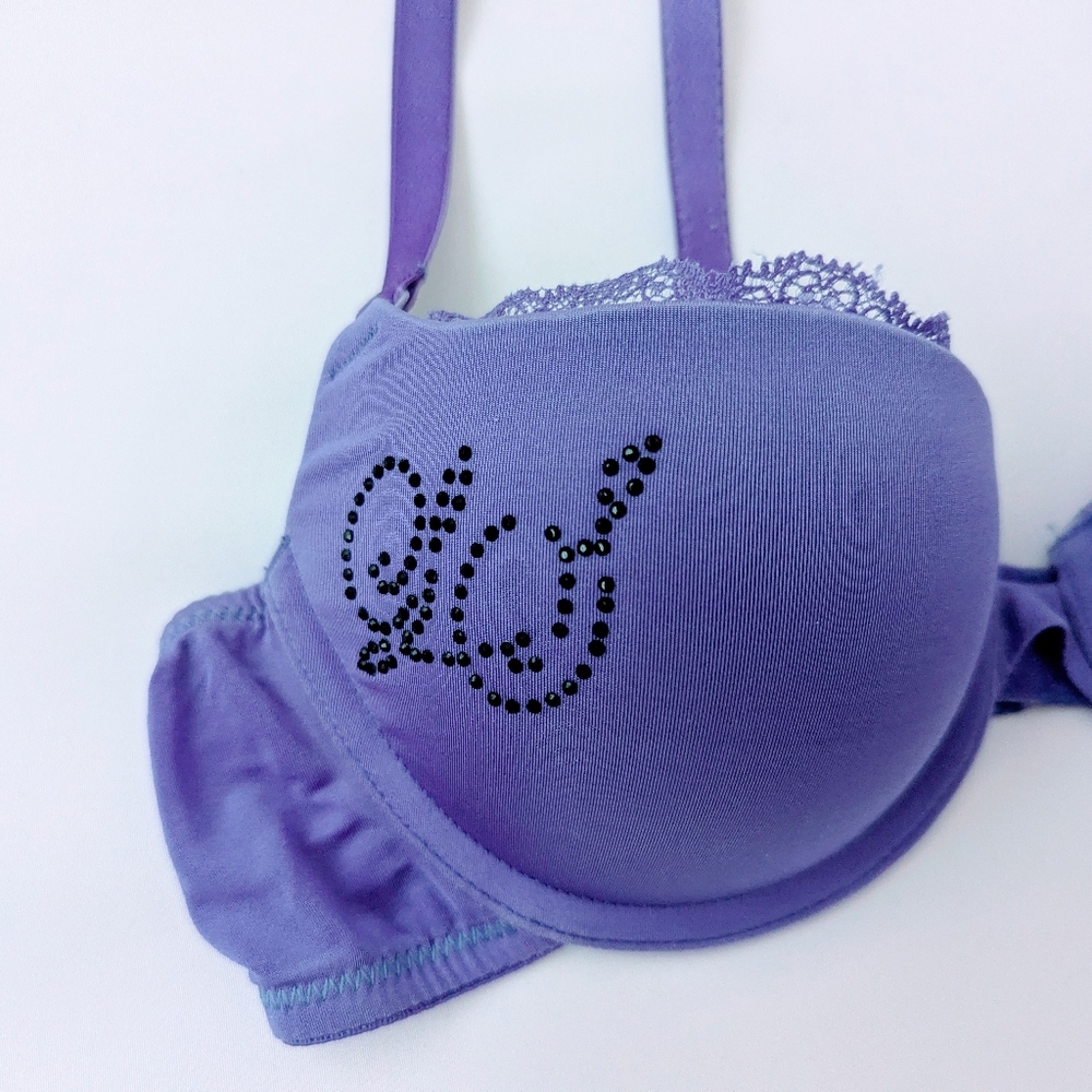 La Senza Purple Push-Up Bra with Decorative Accent - Picture 2 of 7